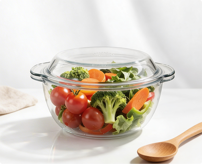 Glass bowl with vegetables